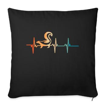 Battement de cœur Moufette - Housse de coussin décorative 45 x 45 cm - noir - Devant