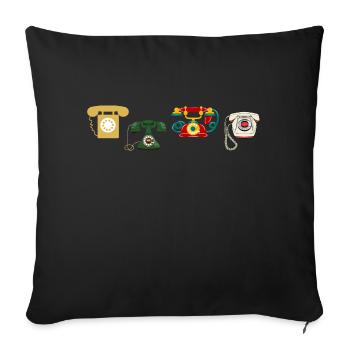 Vintage Retro Phone - Sofa pillowcase 17,3'' x 17,3'' (45 x 45 cm) - black - Front
