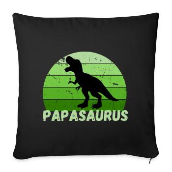 Fête des pères papa papa tyrannosaure dinosaure amusant - Housse de coussin décorative 45 x 45 cm - noir - Devant