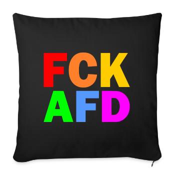 Fck afd - Sofakissenbezug 45 x 45 cm - Schwarz - Vorne
