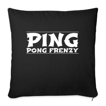 Ping-pong Règles du tennis de table Fun - Housse de coussin décorative 45 x 45 cm - noir - Devant