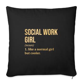 Social Work - Sofa pillowcase 17,3'' x 17,3'' (45 x 45 cm) - black - Front