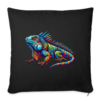 Iguana - Sofa pillowcase 17,3'' x 17,3'' (45 x 45 cm) - black - Front