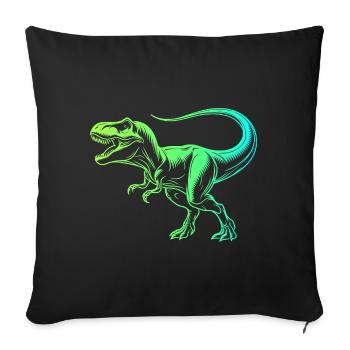 Dinosaur Tyrannosaurus Rex, Blue Green T-Rex - Sofa pillowcase 17,3'' x 17,3'' (45 x 45 cm) - black - Front