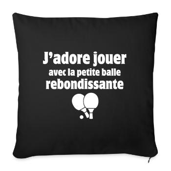 ping-pong, pongiste, tennis de table - Housse de coussin décorative 45 x 45 cm - noir - Devant