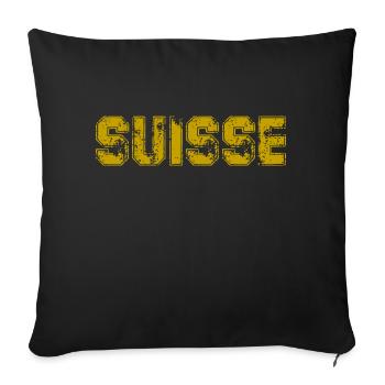 SCHWEIZ. LAND. GENF. HUMOR. FLAGGE. GENF - Sofakissenbezug 45 x 45 cm - Schwarz - Vorne