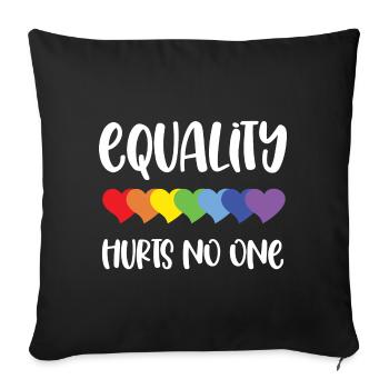 LGBT Pride Month - Equality Hurts No One - Sofa pillowcase 17,3'' x 17,3'' (45 x 45 cm) - black - Front
