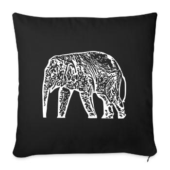 Elephant Baby White - Sofa pillowcase 17,3'' x 17,3'' (45 x 45 cm) - black - Front