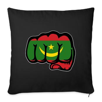 Mauritania Flag Fist - Sofa pillowcase 17,3'' x 17,3'' (45 x 45 cm) - black - Front