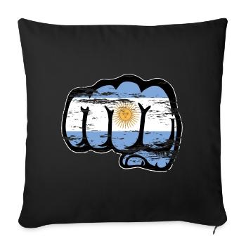 Argentina flag fist used - Sofa pillowcase 17,3'' x 17,3'' (45 x 45 cm) - black - Front