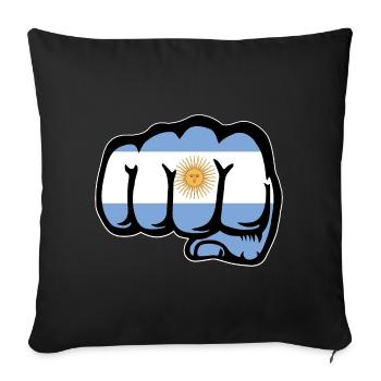 Poing du drapeau argentin - Housse de coussin décorative 45 x 45 cm - noir - Devant