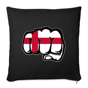 Poing du drapeau de l’Angleterre - Housse de coussin décorative 45 x 45 cm - noir - Devant