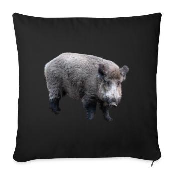 Sanglier - Housse de coussin décorative 45 x 45 cm - noir - Devant