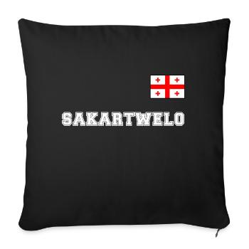 Georgia Jersey Look – SAKARTVELO with Flag Flag - Sofa pillowcase 17,3'' x 17,3'' (45 x 45 cm) - black - Front