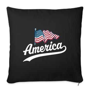 Drapeau de l’Amérique - Housse de coussin décorative 45 x 45 cm - noir - Devant
