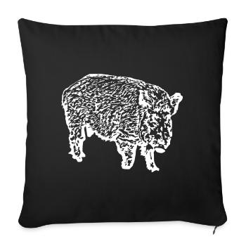 Wild boar Wild boar Pig Sow Pigs - Sofa pillowcase 17,3'' x 17,3'' (45 x 45 cm) - black - Front