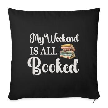 Livres de lecture Bookworm - Housse de coussin décorative 45 x 45 cm - noir - Devant