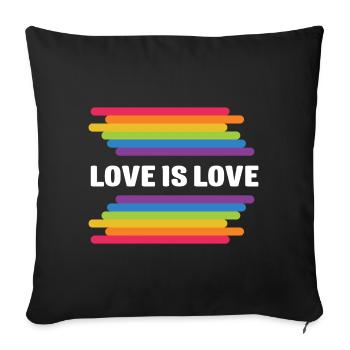 Mois de la fierté LGBT - Love is Love - Housse de coussin décorative 45 x 45 cm - noir - Devant
