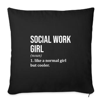 Social Work - Sofa pillowcase 17,3'' x 17,3'' (45 x 45 cm) - black - Front