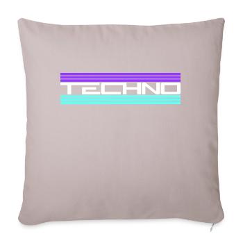 Techno Love Citation Dire Musique Fête Célébrer Logo - Housse de coussin décorative 45 x 45 cm - taupe clair - Devant