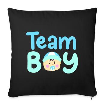 Team Boy: Bekanntgabe des Geschlechts des Babys - Sofakissenbezug 45 x 45 cm - Schwarz - Vorne