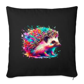 Hérisson - Housse de coussin décorative 45 x 45 cm - noir - Devant