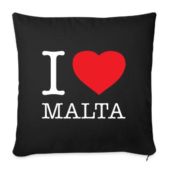I LOVE MALTA - Sofa pillowcase 17,3'' x 17,3'' (45 x 45 cm) - black - Front