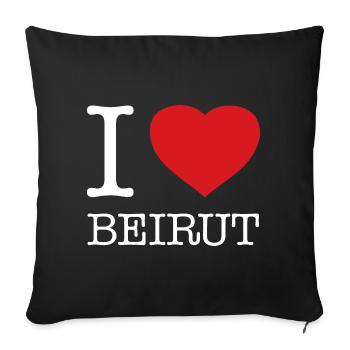 J’ADORE BEYROUTH - Housse de coussin décorative 45 x 45 cm - noir - Devant