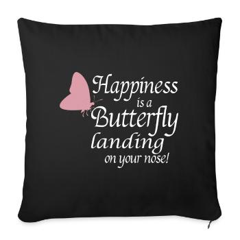 Butterfly Butterflies Insect Collector Entomology - Sofa pillowcase 17,3'' x 17,3'' (45 x 45 cm) - black - Front