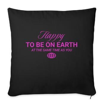 Be Kind, Be Happy Inspirational Kindness - Sofa pillowcase 17,3'' x 17,3'' (45 x 45 cm) - black - Front