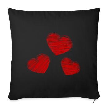 COUPLE. HEART. CHRISTMAS. JUST MARRIED. Bachelorette party - Sofa pillowcase 17,3'' x 17,3'' (45 x 45 cm) - black - Front
