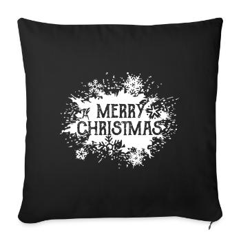 flocon de neige Noël Police Nuage d’hiver Logo - Housse de coussin décorative 45 x 45 cm - noir - Devant