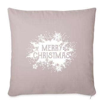 flocon de neige Noël Police Nuage d’hiver Logo - Housse de coussin décorative 45 x 45 cm - taupe clair - Devant