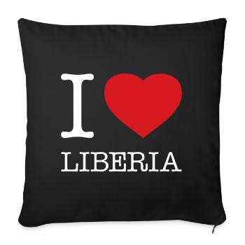 I LOVE LIBERIA - Sofa pillowcase 17,3'' x 17,3'' (45 x 45 cm) - black - Front