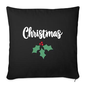 Christmas Holly - Sofa pillowcase 17,3'' x 17,3'' (45 x 45 cm) - black - Front