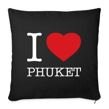 I LOVE PHUKET - Sofa pillowcase 17,3'' x 17,3'' (45 x 45 cm) - black - Front