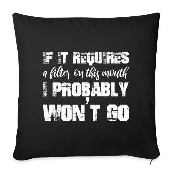 S’il nécessite un filtre sur cette bouche, je - Housse de coussin décorative 45 x 45 cm - noir - Devant