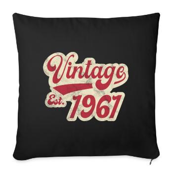 Vintage Est 1961 - Sofa pillowcase 17,3'' x 17,3'' (45 x 45 cm) - black - Front