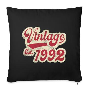 Vintage Est 1992 - Sofa pillowcase 17,3'' x 17,3'' (45 x 45 cm) - black - Front