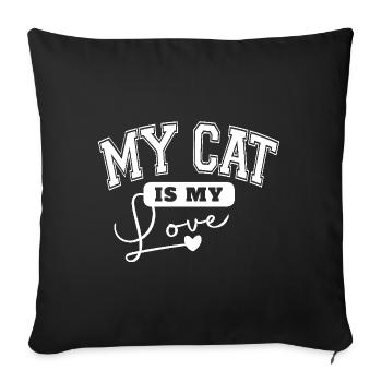 Mon chat est mon amour - Housse de coussin décorative 45 x 45 cm - noir - Devant