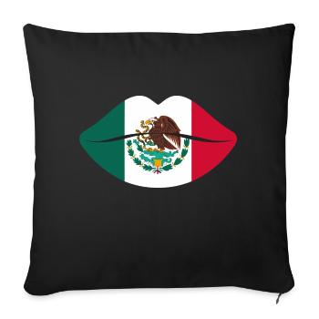 Kiss Mexico - Sofa pillowcase 17,3'' x 17,3'' (45 x 45 cm) - black - Front