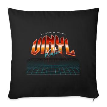 Vinyl Kultur Neon Synthwave - Sofakissenbezug 45 x 45 cm - Schwarz - Vorne