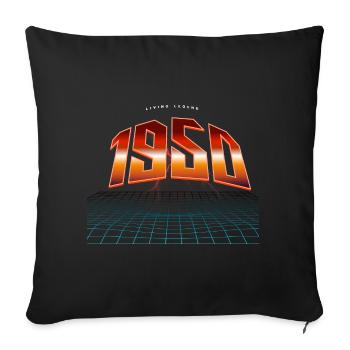 1950 Year of birth Year of birth - Sofa pillowcase 17,3'' x 17,3'' (45 x 45 cm) - black - Front