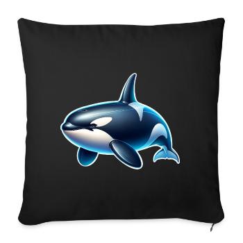 Orque Épaulard - Housse de coussin décorative 45 x 45 cm - noir - Devant