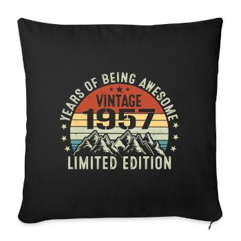Gift to Celebrate Your Birth Year 1957 - Sofa pillowcase 17,3'' x 17,3'' (45 x 45 cm) - black - Front