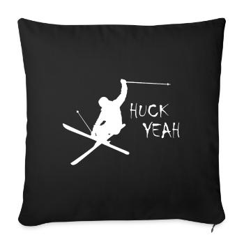 Huck Yeah Skiing - Sofa pillowcase 17,3'' x 17,3'' (45 x 45 cm) - black - Front