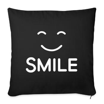 SMILE - Sofa pillowcase 17,3'' x 17,3'' (45 x 45 cm) - black - Front
