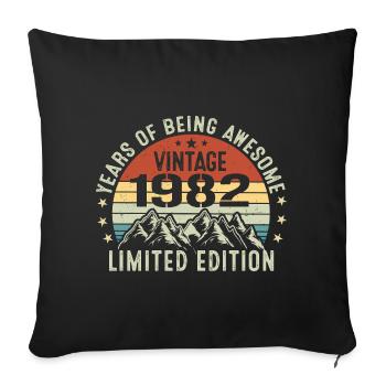 Gift to Celebrate Your Birth Year 1982 - Sofa pillowcase 17,3'' x 17,3'' (45 x 45 cm) - black - Front