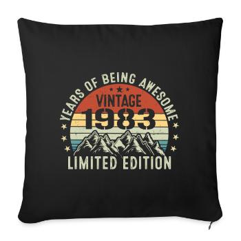 Gift to Celebrate Your Birth Year 1983 - Sofa pillowcase 17,3'' x 17,3'' (45 x 45 cm) - black - Front