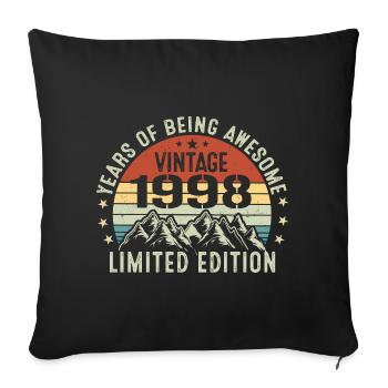 Gift to Celebrate Your Birth Year 1998 - Sofa pillowcase 17,3'' x 17,3'' (45 x 45 cm) - black - Front